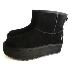 New SKECHERS Keepsakes Stacked Womens Platform Suede Pull On Boots Sz 8